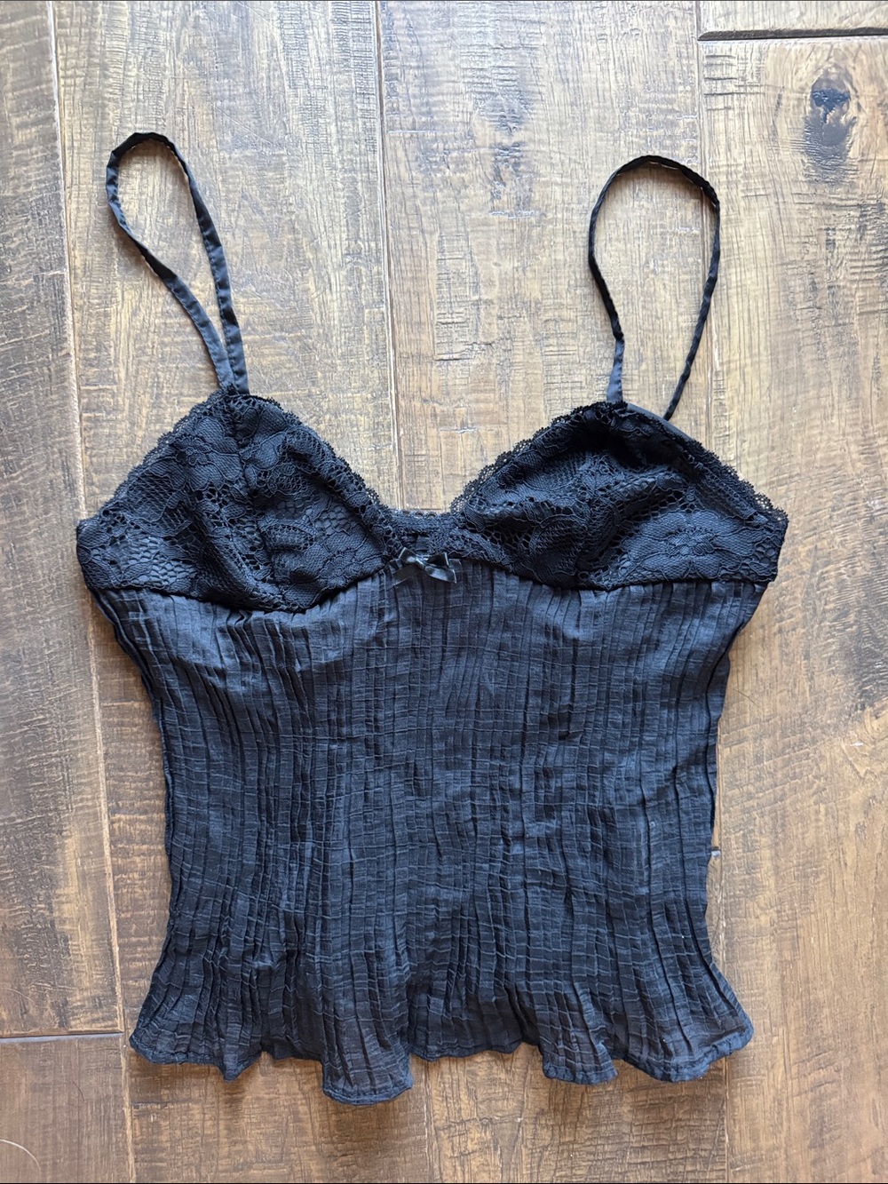 Black Lace-Trim Cami Top